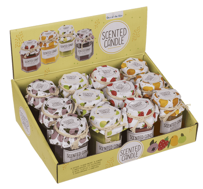 Scented candle in jar glass (strawberry,