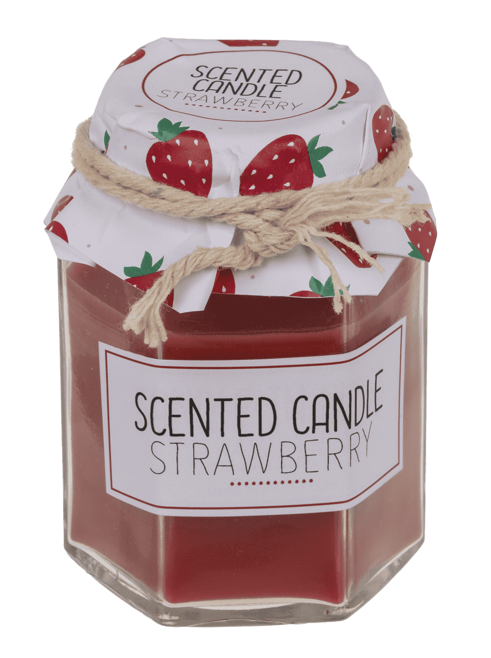 Scented candle in jar glass (strawberry,