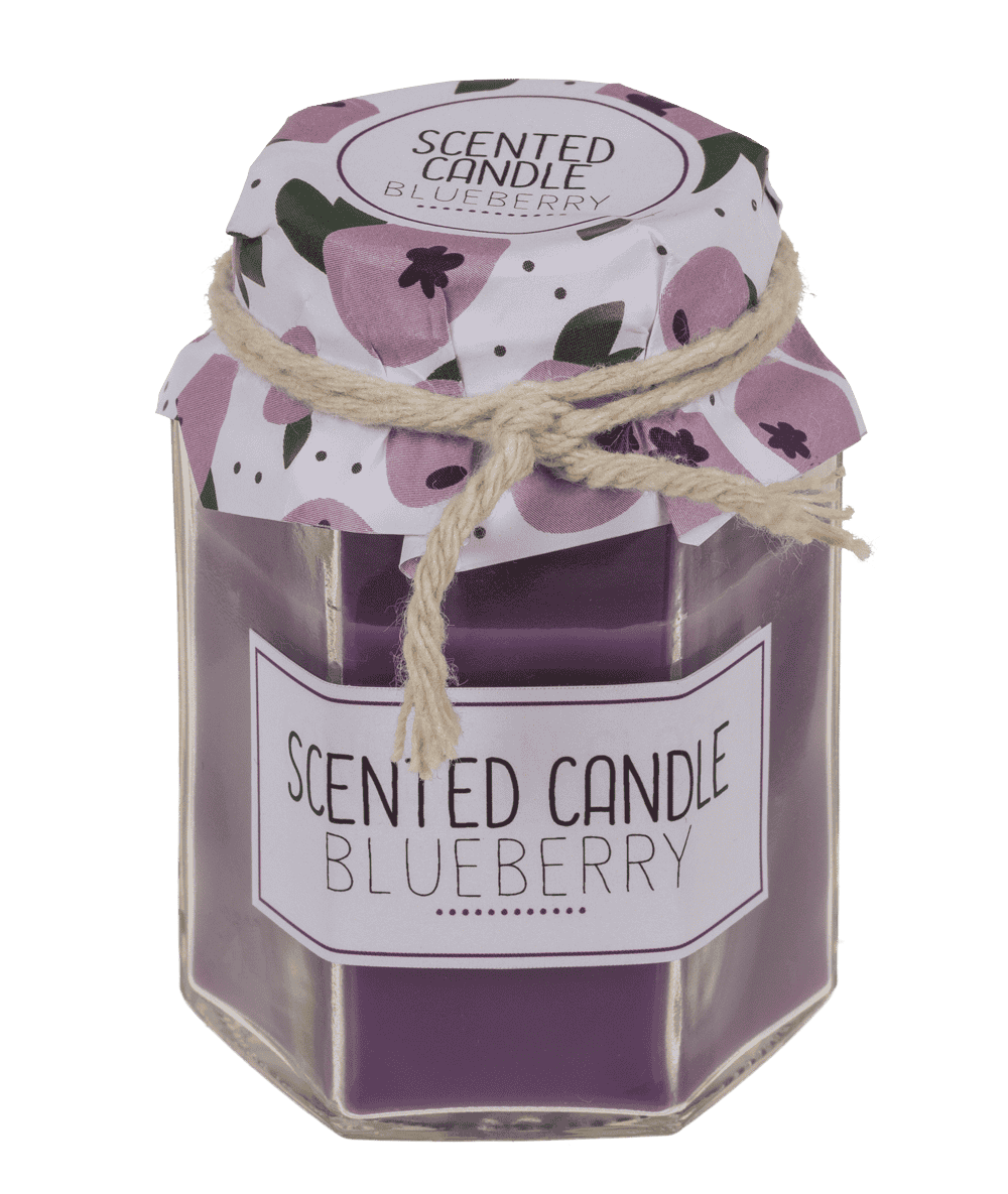 Scented candle in jar glass (strawberry,