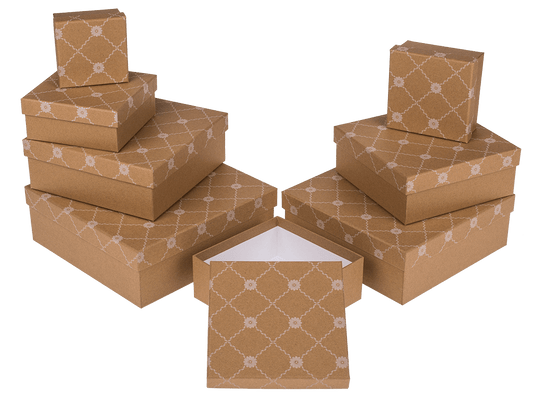 Kraft paper gift box, with flower rank,