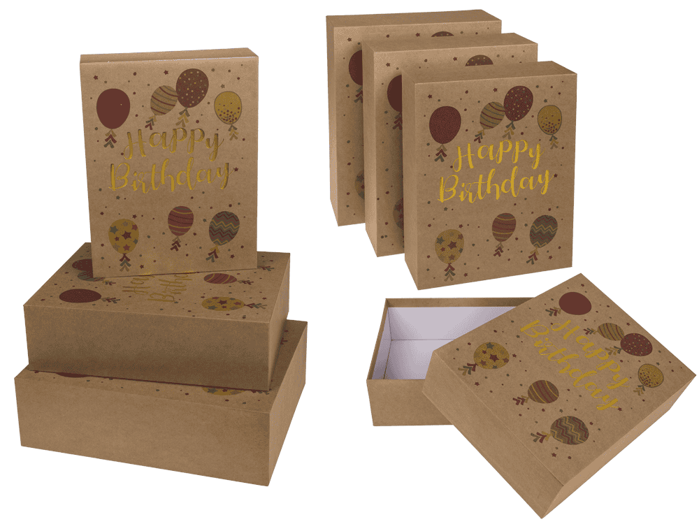 Kraft paper gift box, Happy Birthday,
