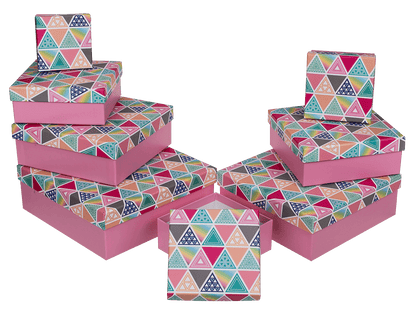 Pink gift box, Triangles,