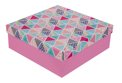 Pink gift box, Triangles,