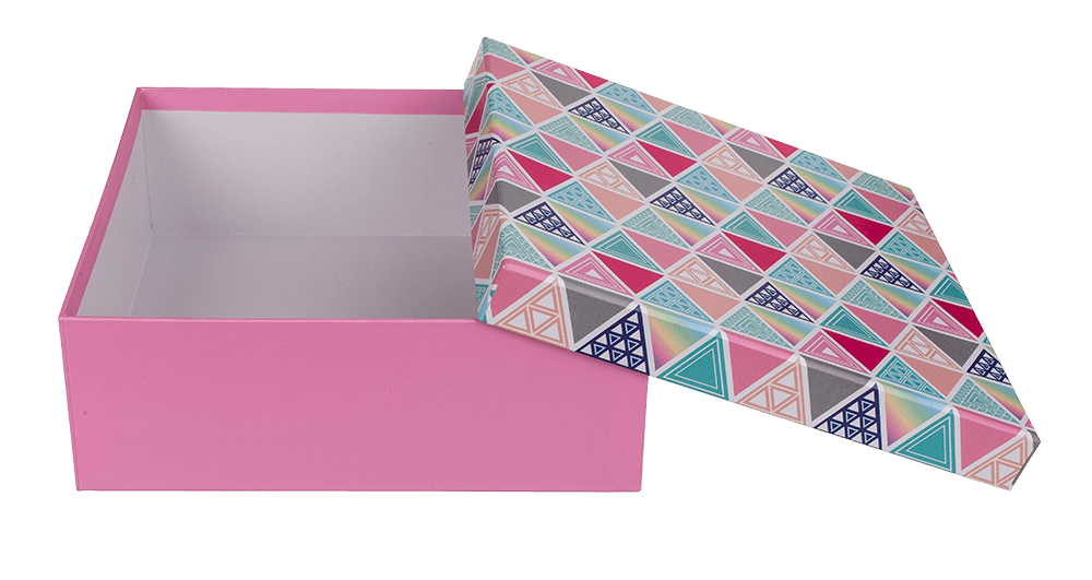 Pink gift box, Triangles,