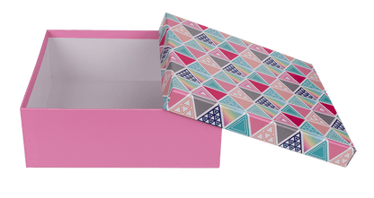 Pink gift box, Triangles,