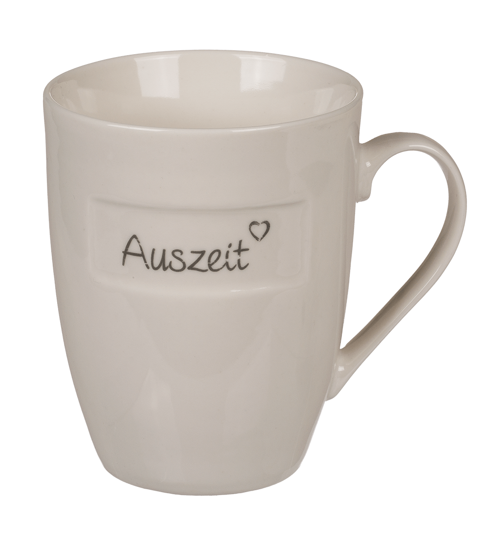 New bone china mug, Auszeit,