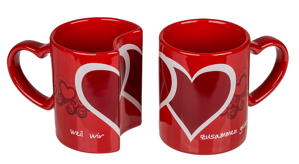 Double-mug, Weil wir zusammen gehören,