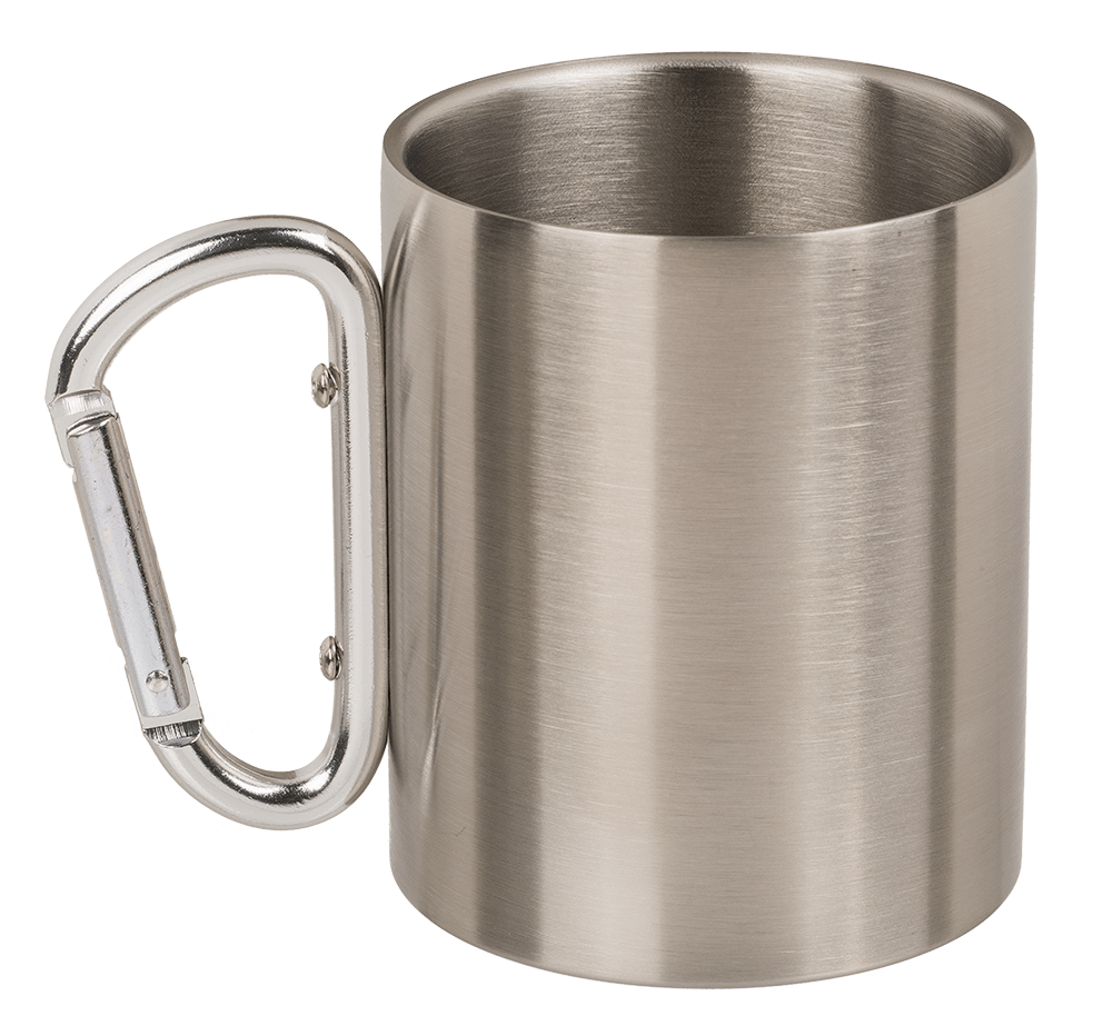 Stainless steel mug with carabiner, Maritime,