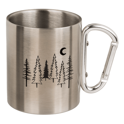 Stainless steel mug with carabiner, Travel,