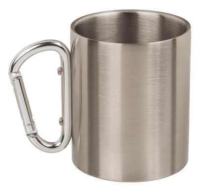 Stainless steel mug with carabiner, Travel,