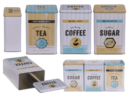 Rectangular tin box, Yellow-Blue,