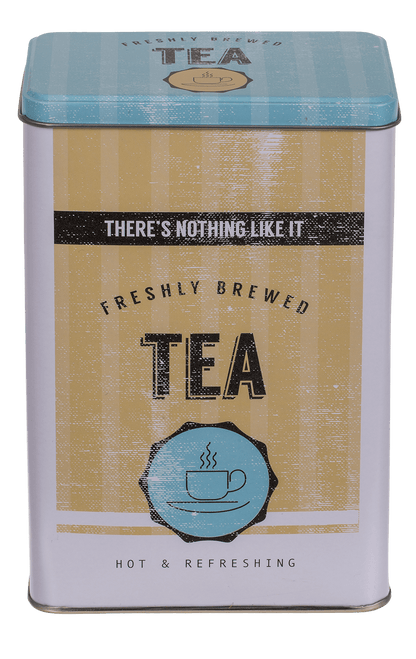 Rectangular tin box, Yellow-Blue,