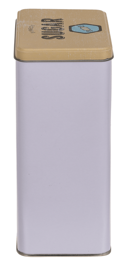 Rectangular tin box, Yellow-Blue,