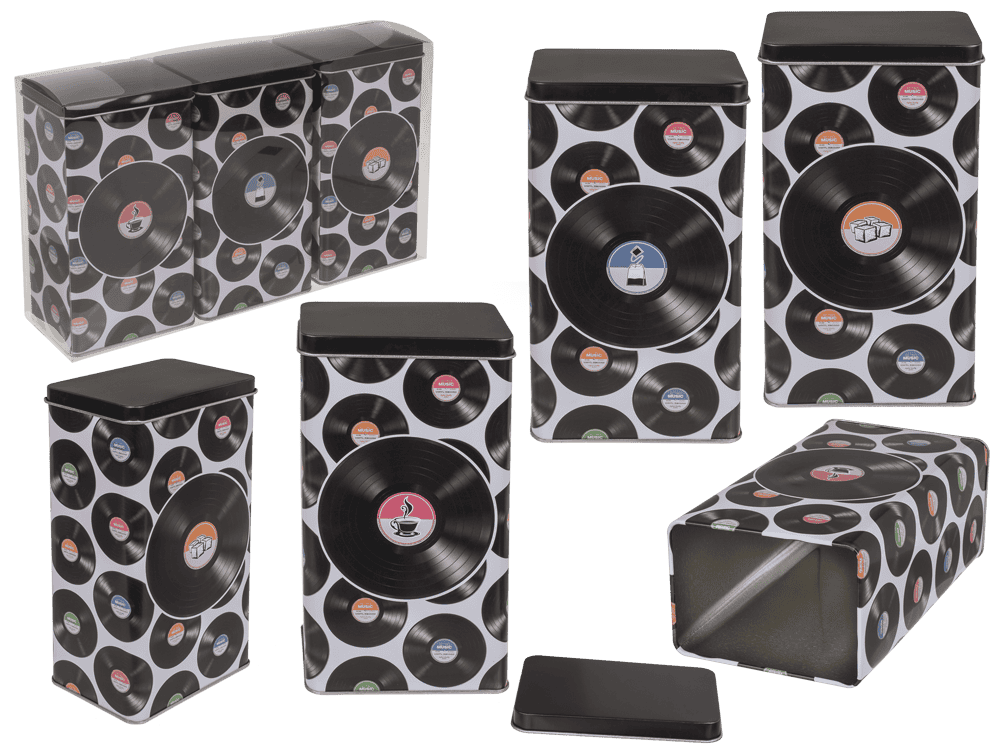 Rectangular tin box, Coffee, Tea & Sugar,