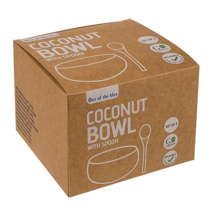 Coconut Bowl, set of 2 with 2 spoons,