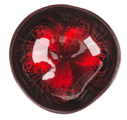 Coconut bowl, painted, 3 assorted,