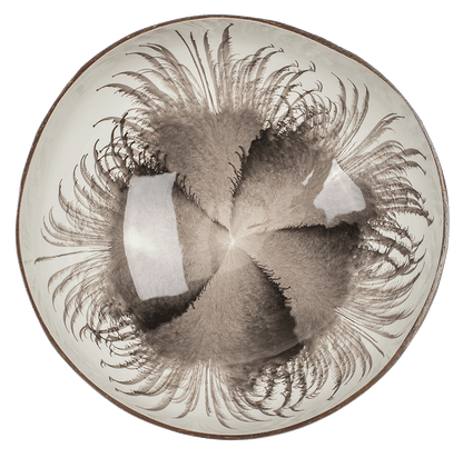 Coconut bowl, painted, 3 assorted,