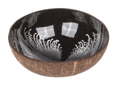 Coconut bowl, painted, 3 assorted,