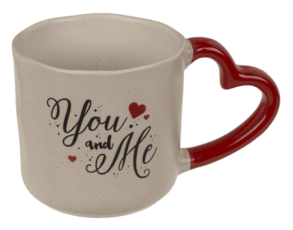 Mug with handle in heart shape, Love,