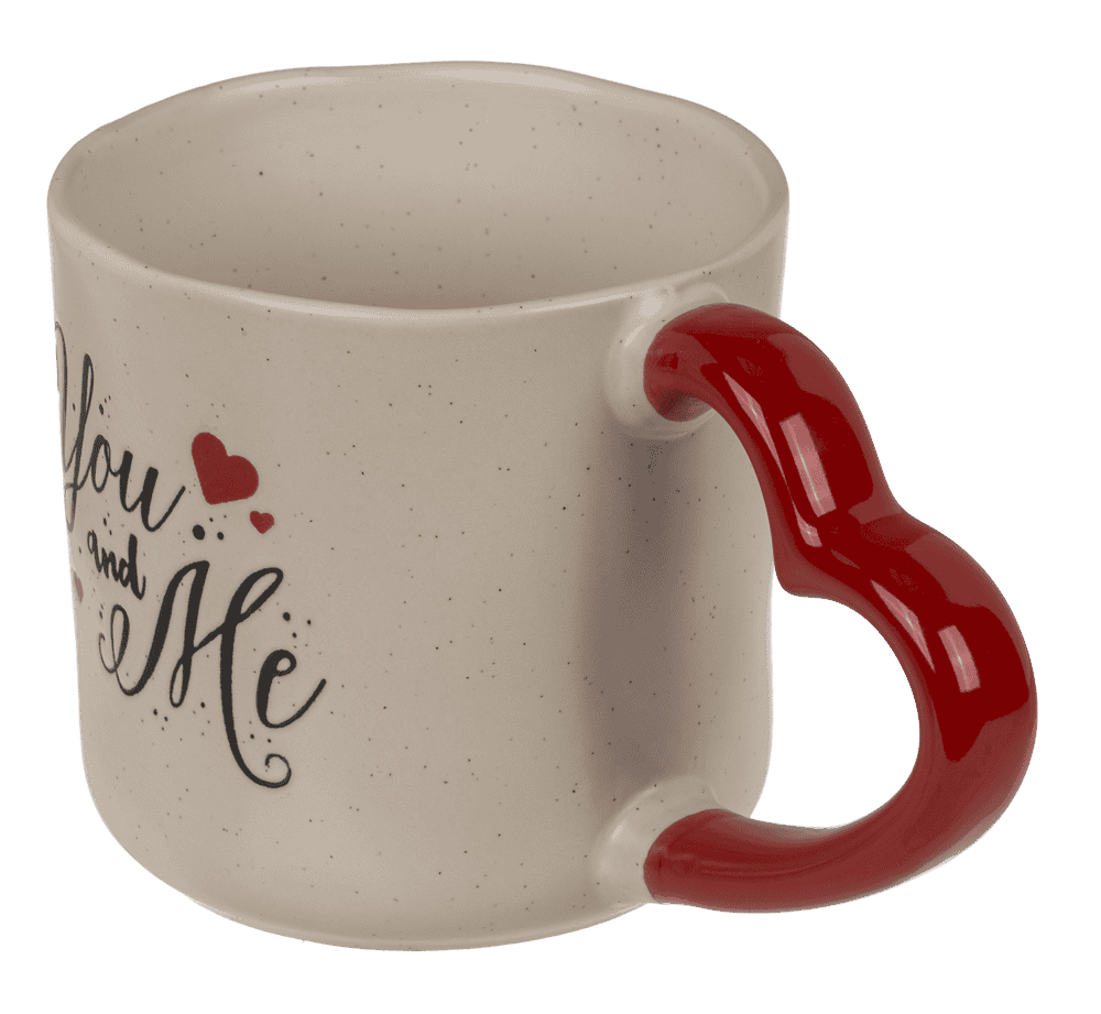 Mug with handle in heart shape, Love,
