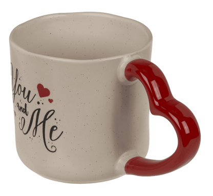 Mug with handle in heart shape, Love,