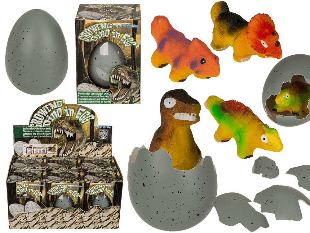 Growing dinosaur in egg,