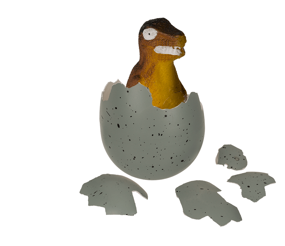 Growing dinosaur in egg,