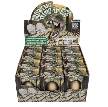 Growing mini dinosaur in egg,