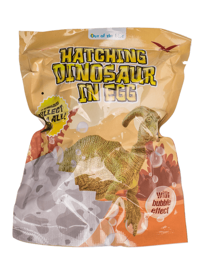 Hatching dinosaur in fizzy egg,