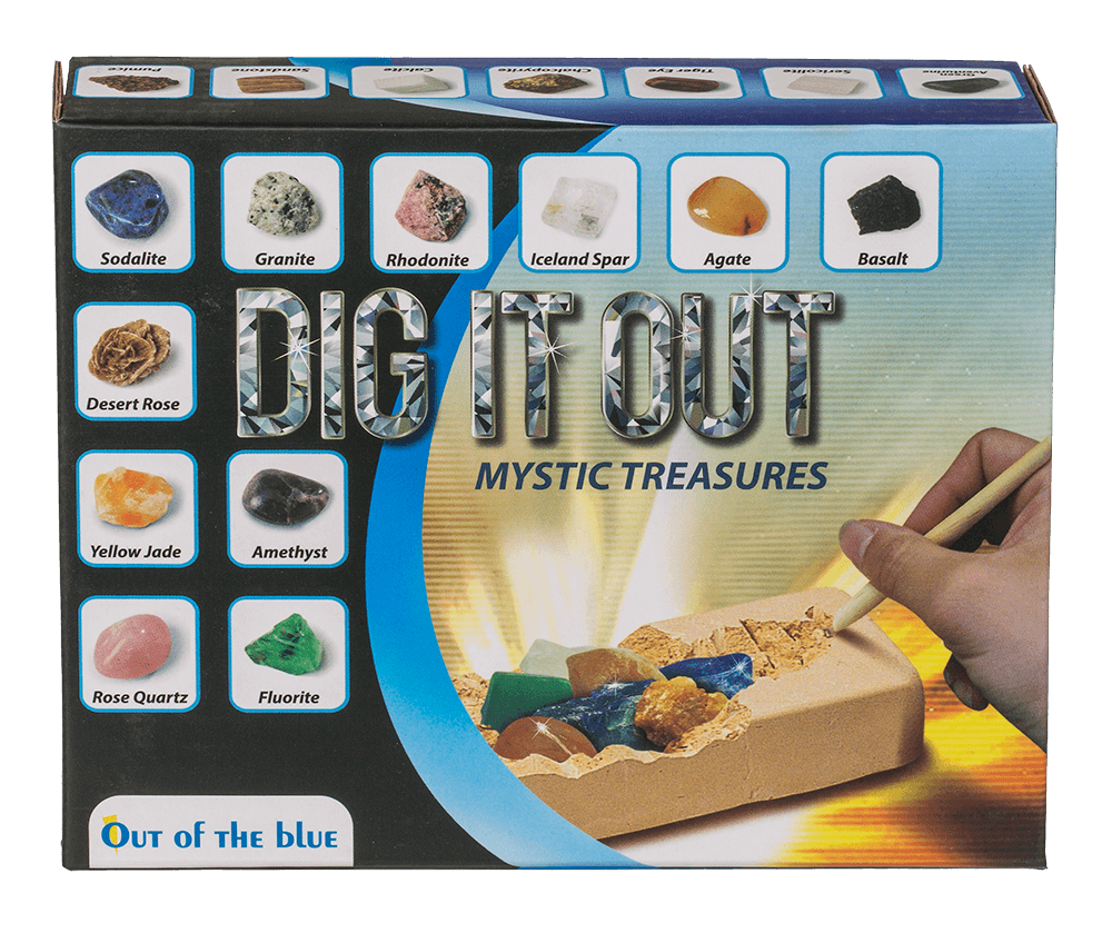 Excavation set with 5 gems,