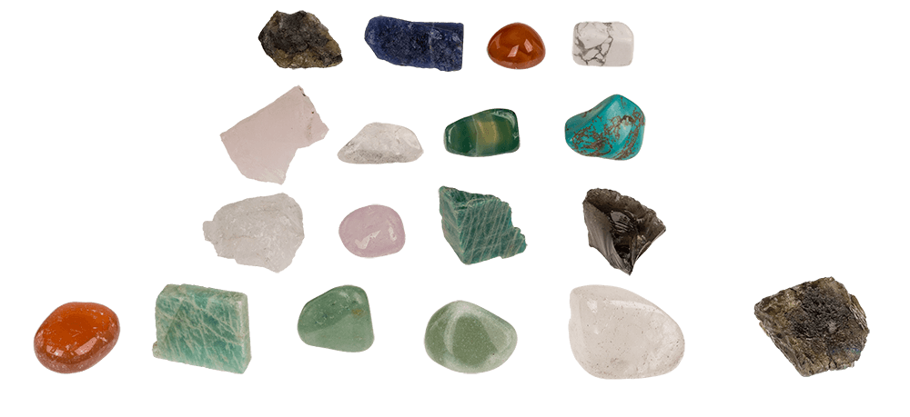 Excavation set with 5 gems,