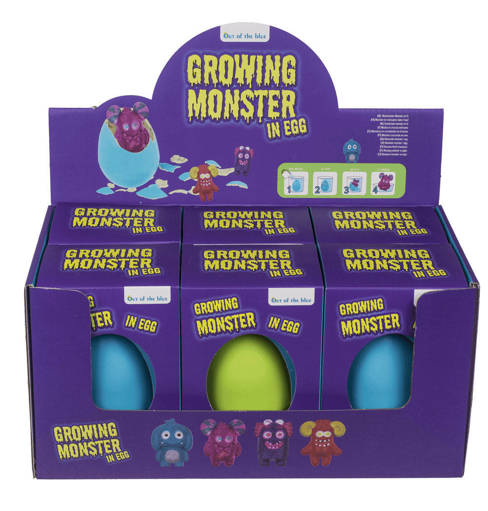 Growing monster in egg, 11 cm,