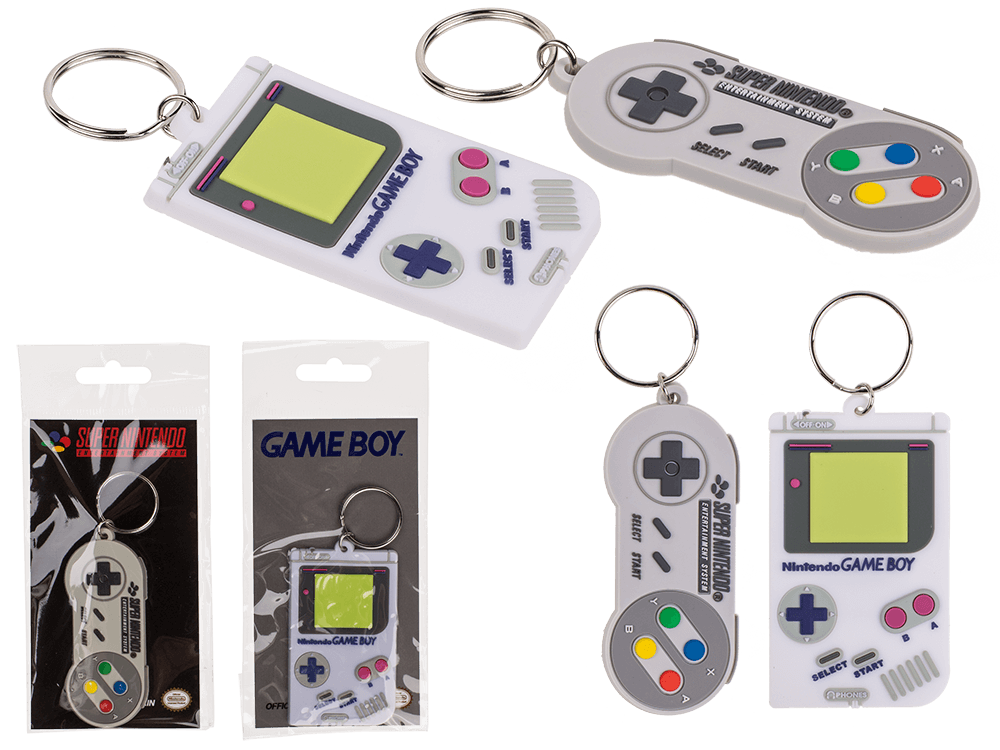 Metal keychain, Nintendo Controller & Gameboy,