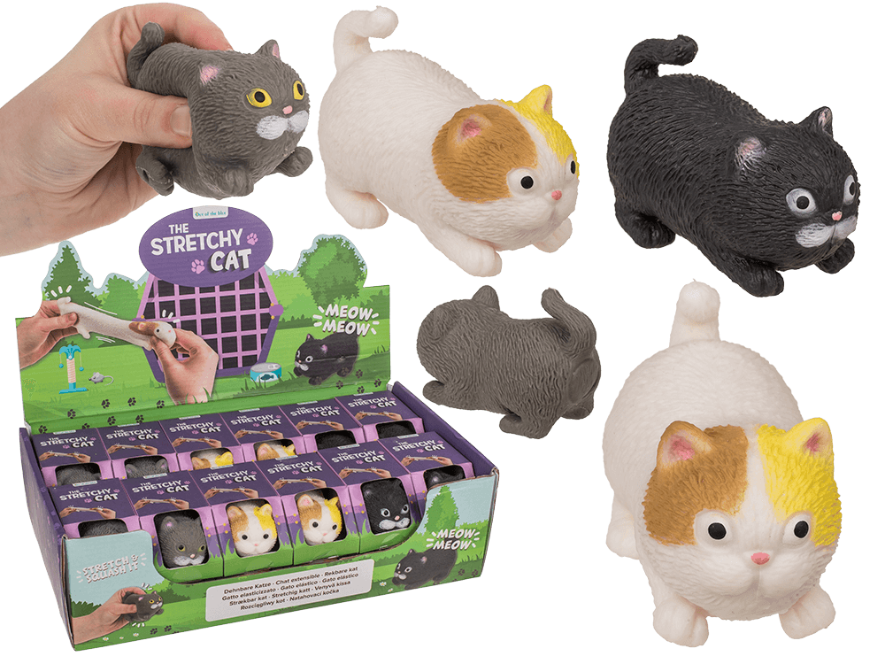 Stretch Cat, 9 cm, 3 ass.,