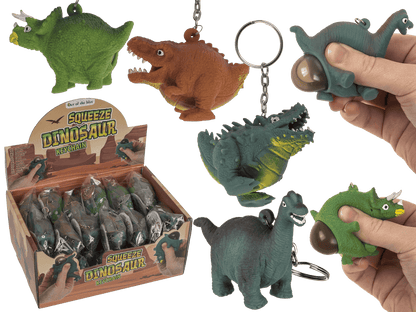 Metal keychain, Squeeze dinosaur,