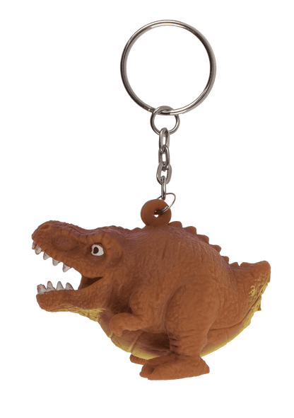Metal keychain, Squeeze dinosaur,