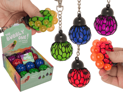 Metal keychain, Squeeze ball in net,