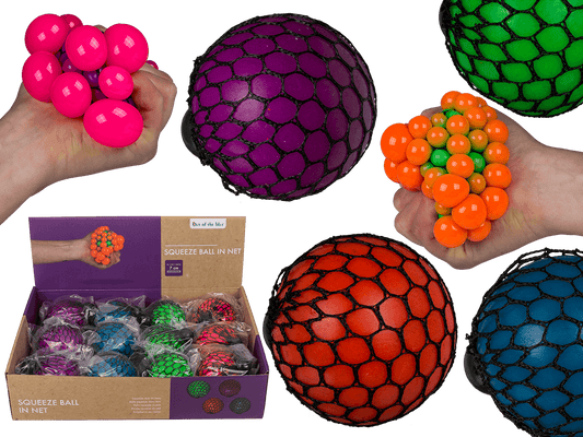 Squeeze ball in net,
