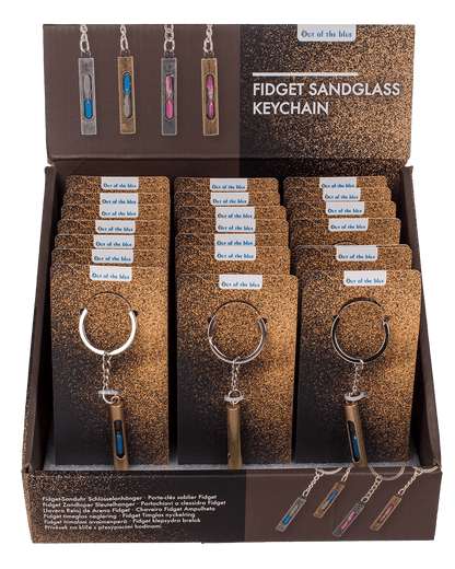 Metal keychain, Fidget Sandglass,