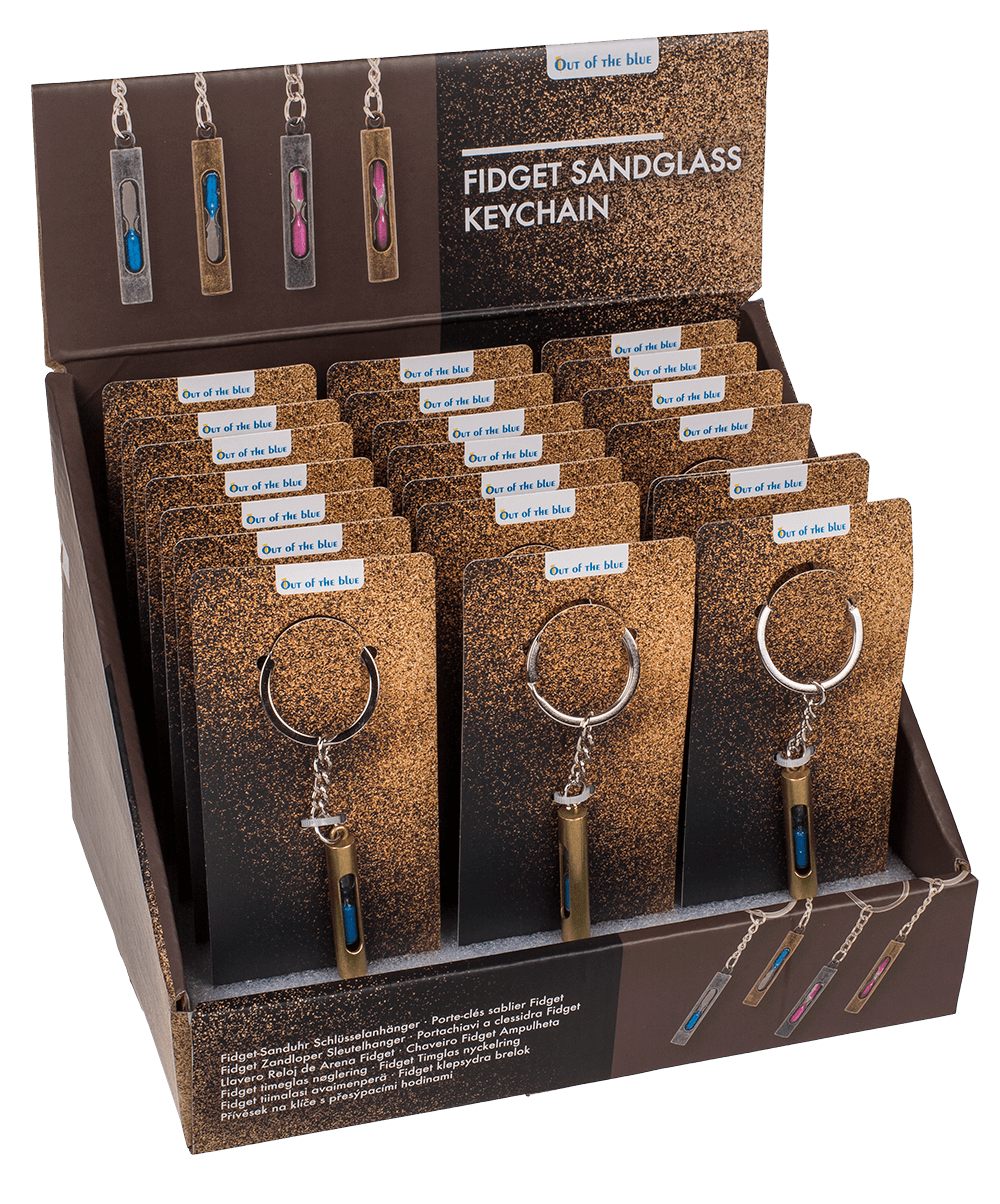 Metal keychain, Fidget Sandglass,