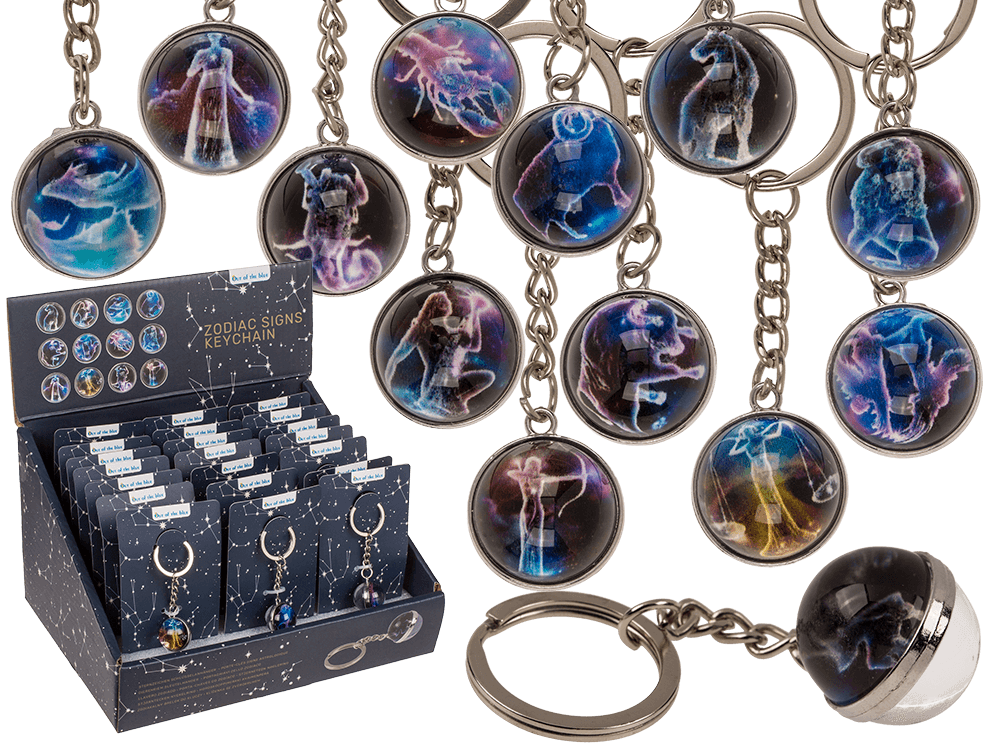 Metal keychain, Zodiac Signs,