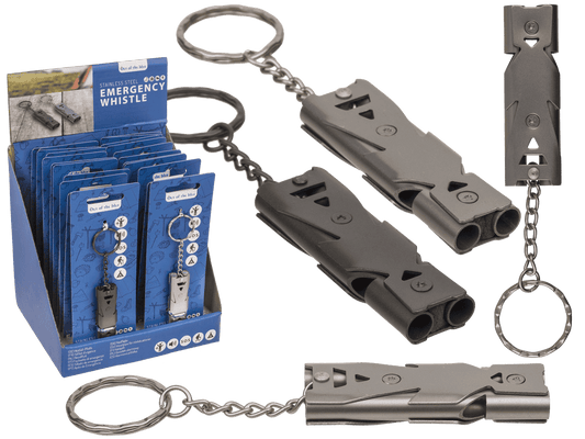 Metal keychain, Emergency Whistle,