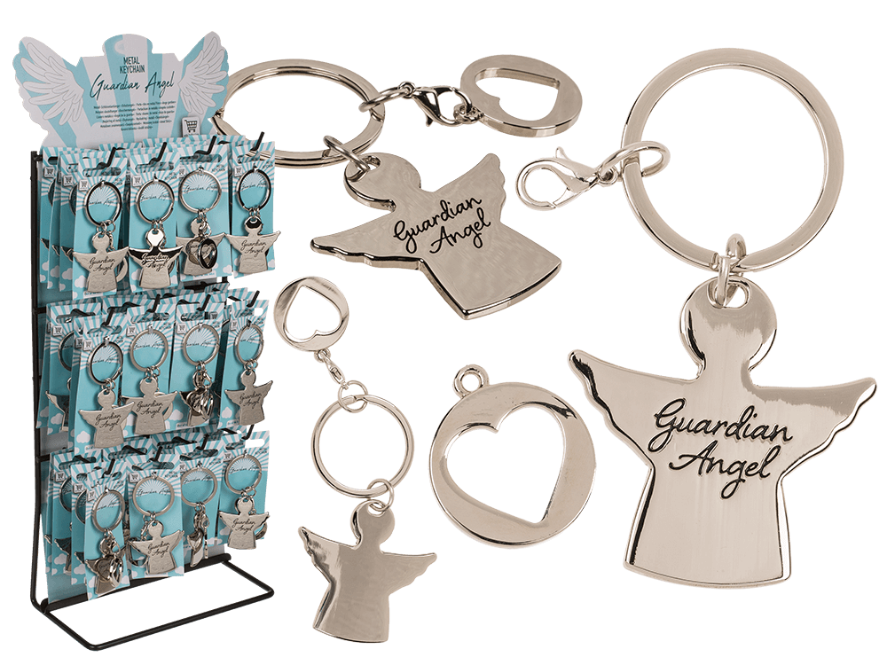 Metal key chain with trolley coin,