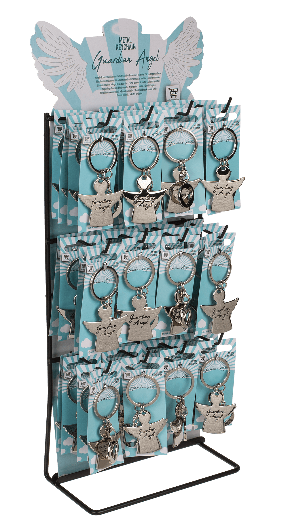 Metal key chain with trolley coin,