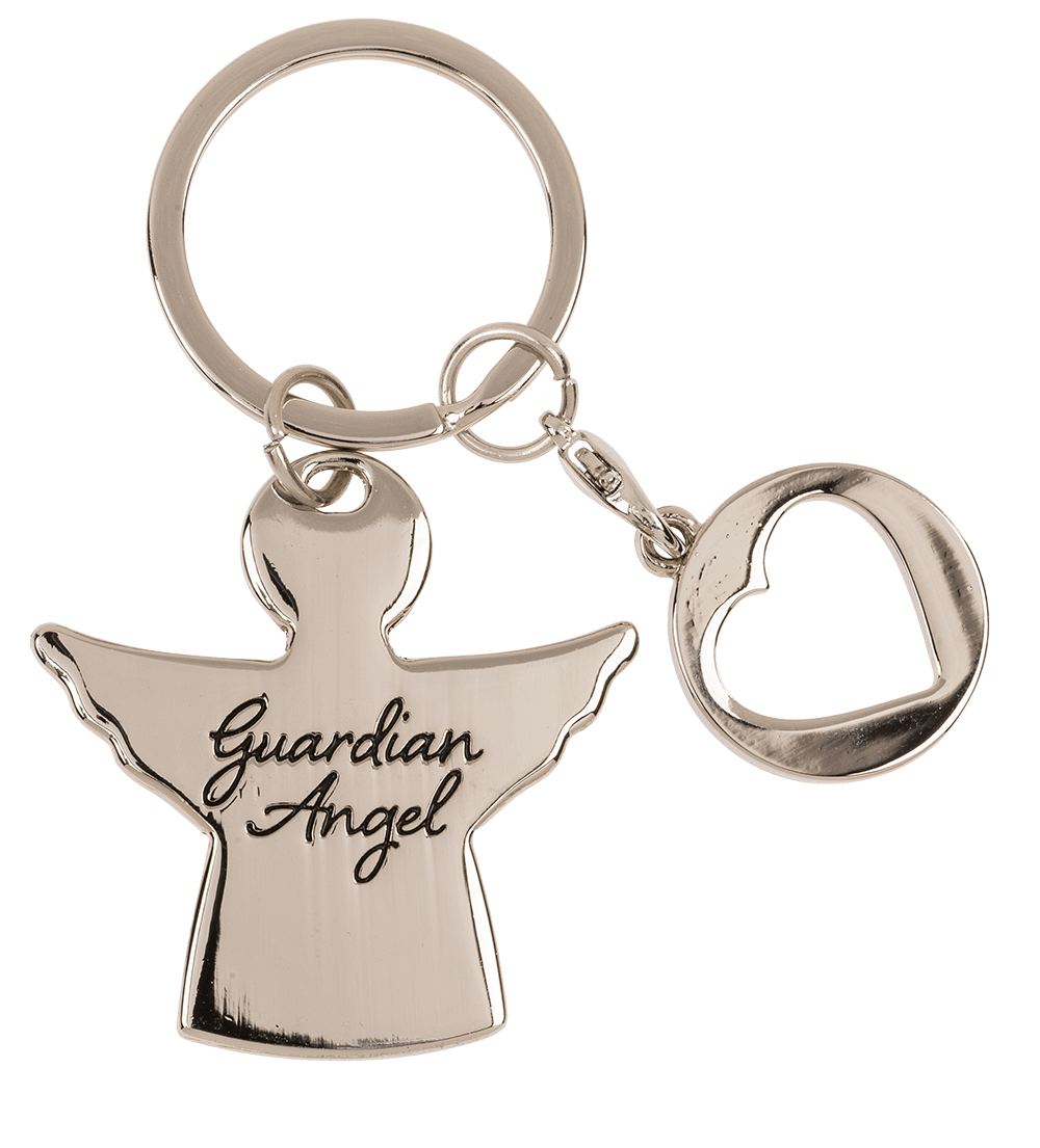 Metal key chain with trolley coin,