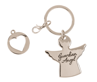 Metal key chain with trolley coin,