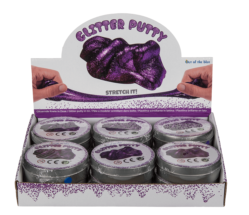 Glitter putty in tin,