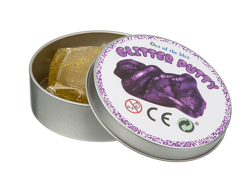 Glitter putty in tin,