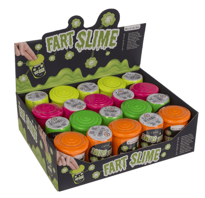 Noisy slime in plastic tin,