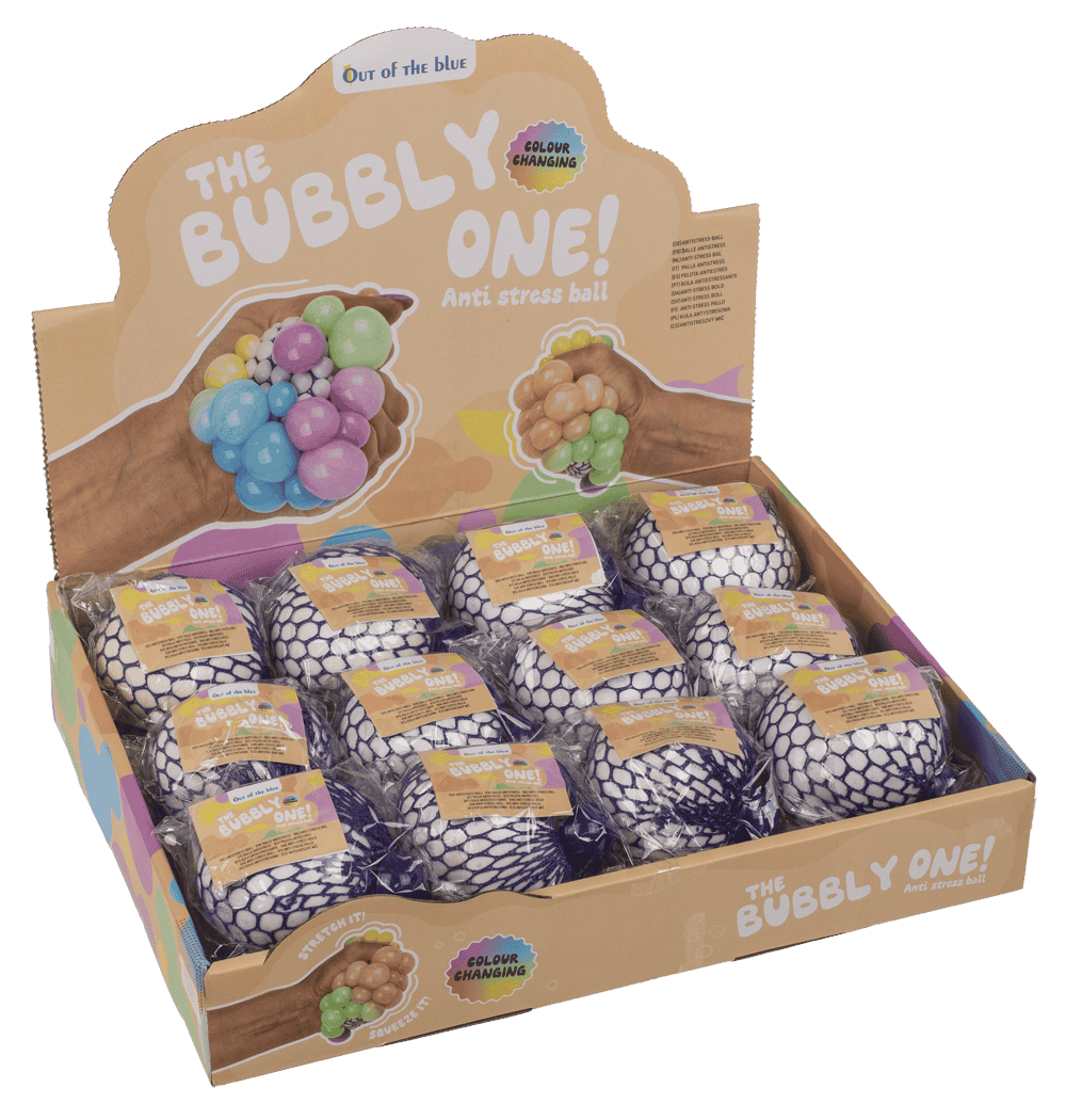 Squeeze ball in net, Rainbow,